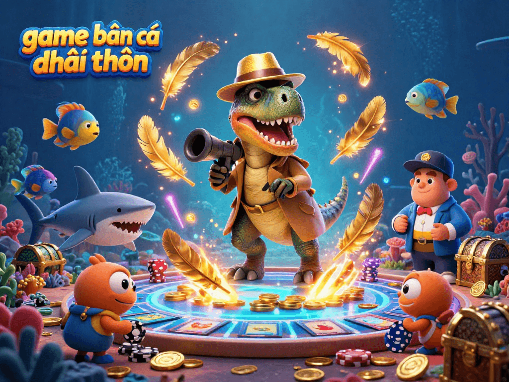 Experience exciting game bắn cá đổi thưởng with vibrant underwater scenes and playful characters in an engaging casino atmosphere.