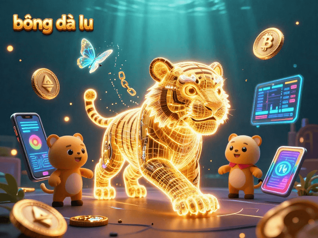 Experience dynamic digital betting with bóng đá lu amidst neon casino elements and vibrant energy.